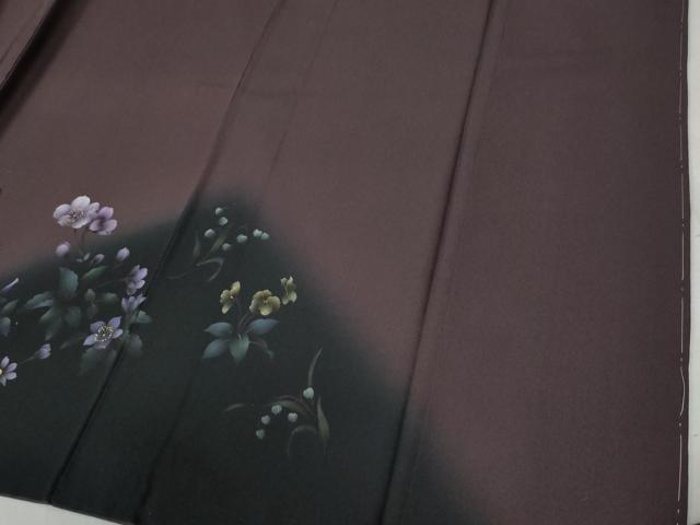 平和屋着物●訪問着　草花文　暈し染め　正絹　逸品　CABB4514yc