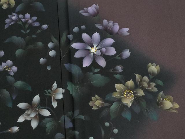 平和屋着物●訪問着　草花文　暈し染め　正絹　逸品　CABB4514yc