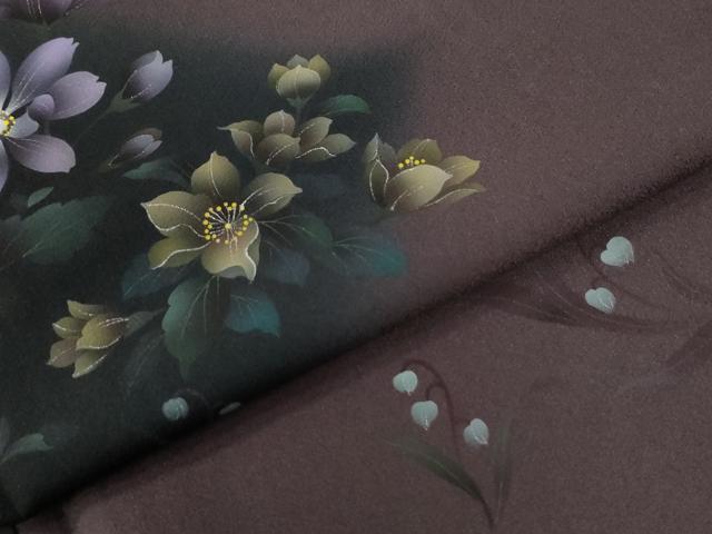 平和屋着物●訪問着　草花文　暈し染め　正絹　逸品　CABB4514yc