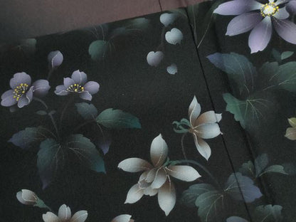 平和屋着物●訪問着　草花文　暈し染め　正絹　逸品　CABB4514yc