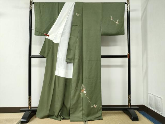 平和屋着物○訪問着 駒刺繍 枝花文 金彩 正絹 逸品 CABB4515yc