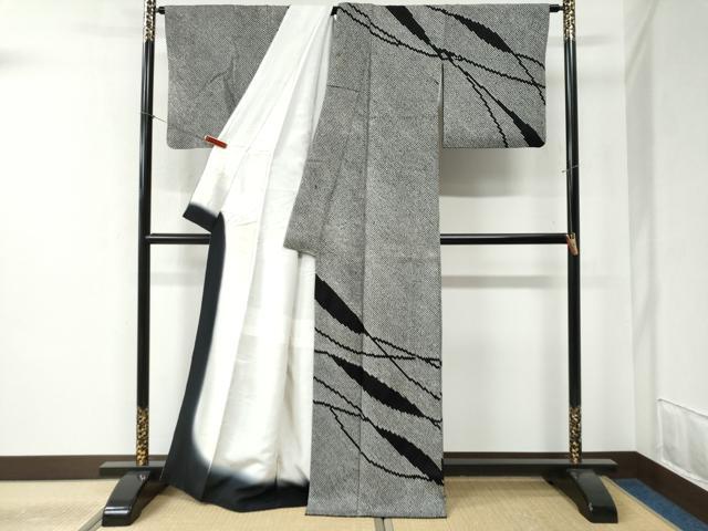 平和屋着物●訪問着 総絞り 吉祥文 黒地 正絹 逸品 CABB4516yc