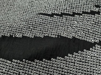 平和屋着物●訪問着 総絞り 吉祥文 黒地 正絹 逸品 CABB4516yc