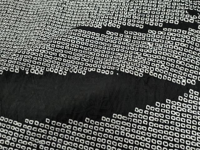 平和屋着物●訪問着 総絞り 吉祥文 黒地 正絹 逸品 CABB4516yc