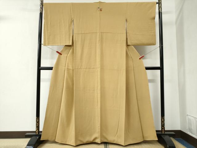 平和屋着物●上質な色無地 飴色 正絹 逸品 CABB4518yc