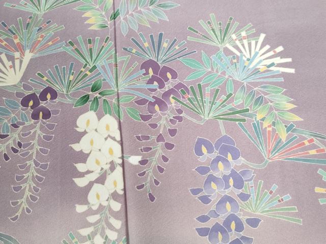 平和屋着物●訪問着 友禅 作家物 松葉枝垂れ花文 暈し染め 正絹 逸品 CABB4519yc