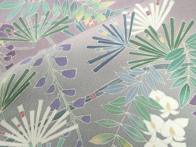 平和屋着物●訪問着 友禅 作家物 松葉枝垂れ花文 暈し染め 正絹 逸品 CABB4519yc