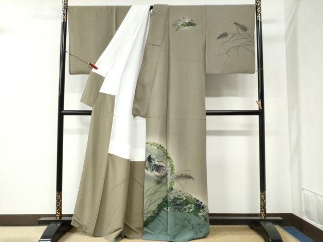 平和屋着物●訪問着 作家物 手描き 十二単 雪輪人物吉祥花文 暈し染め 正絹 逸品 CABB4532yc
