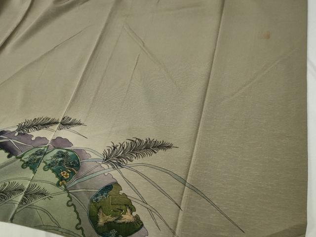 平和屋着物●訪問着 作家物 手描き 十二単 雪輪人物吉祥花文 暈し染め 正絹 逸品 CABB4532yc