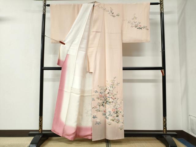 平和屋着物●訪問着 友禅 作家物 草花文 暈し染め 正絹 逸品 CABB4540yc