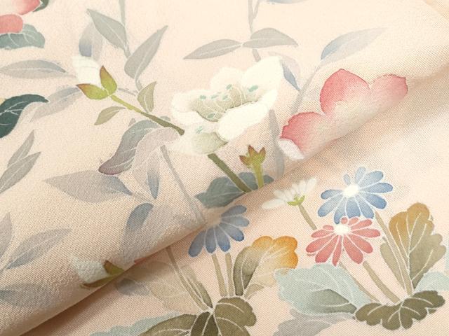 平和屋着物●訪問着 友禅 作家物 草花文 暈し染め 正絹 逸品 CABB4540yc