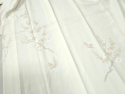平和屋着物●長襦袢 袷 作家物 枝花文 正絹 逸品 未使用 CABB4541yc