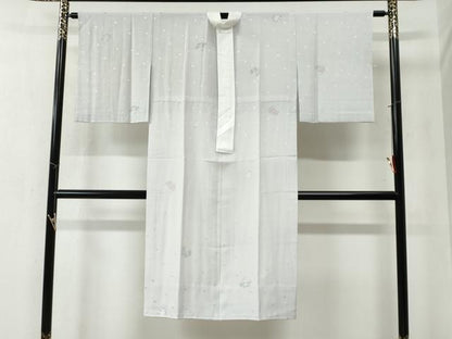 平和屋着物●長襦袢 無双仕立て 兎 草花丸文 正絹 逸品 CABB4542yc