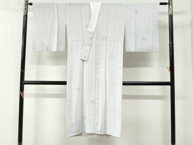 平和屋着物●長襦袢 無双仕立て 兎 草花丸文 正絹 逸品 CABB4542yc