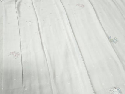平和屋着物●長襦袢 無双仕立て 兎 草花丸文 正絹 逸品 CABB4542yc