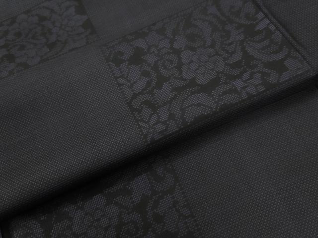平和屋着物●本場大島紬 9マルキ 変わり市松更紗花唐草文 正絹 逸品 CABB4547yc