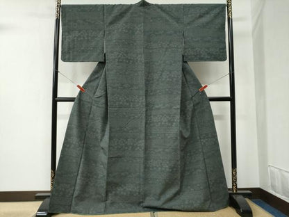 平和屋着物●結城紬　80亀甲　横段吉祥文　正絹　逸品　未使用　CABB4549yc