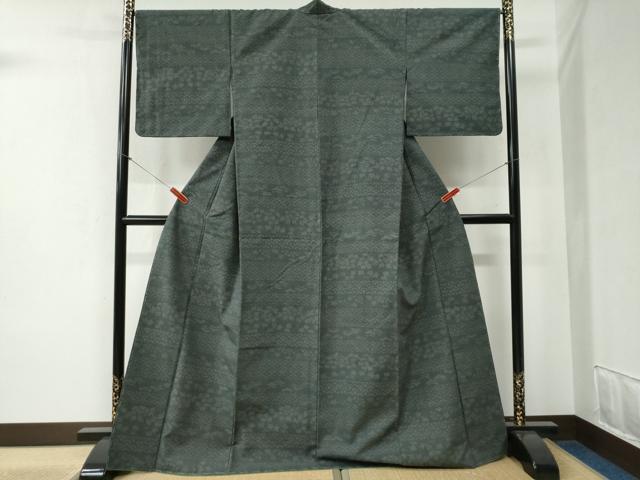 平和屋着物●結城紬　80亀甲　横段吉祥文　正絹　逸品　未使用　CABB4549yc