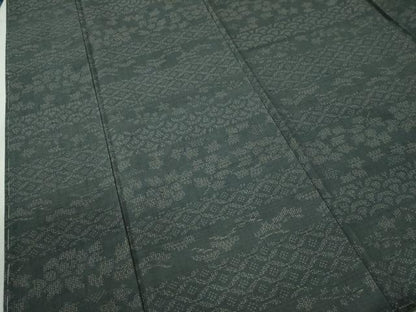 平和屋着物●結城紬　80亀甲　横段吉祥文　正絹　逸品　未使用　CABB4549yc
