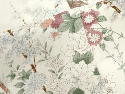 平和屋着物●本場染大島紬 手描き 吉祥草花文 正絹 逸品 CABB4551yc