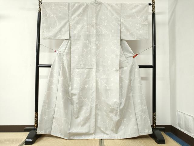 平和屋着物●本場大島紬 薩摩結城 枝葉文 正絹 逸品 CABB4552yc
