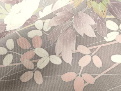 平和屋着物●訪問着 友禅 草花文 暈し染め 正絹 逸品 CABB4553yc