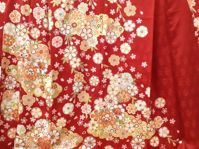 平和屋着物●豪華振袖 雲取り牡丹花文 ラメ糸 金彩 正絹 逸品 CABB4557yc