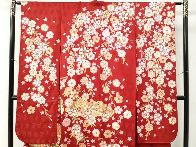 平和屋着物●豪華振袖 雲取り牡丹花文 ラメ糸 金彩 正絹 逸品 CABB4557yc