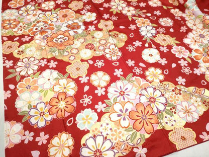 平和屋着物●豪華振袖 雲取り牡丹花文 ラメ糸 金彩 正絹 逸品 CABB4557yc