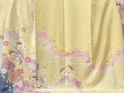 平和屋着物●豪華振袖 舞桜文 暈し染め 金彩 正絹 逸品 CABB4559yc