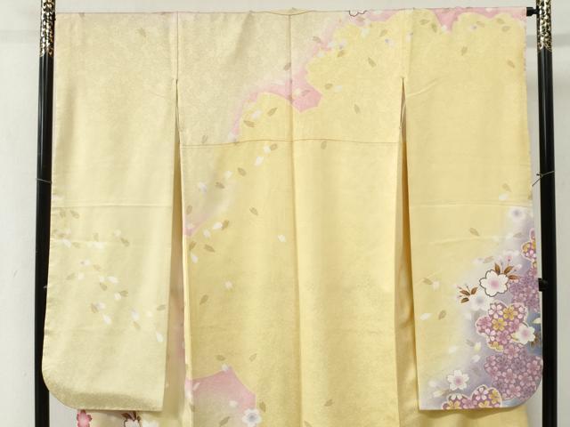 平和屋着物●豪華振袖 舞桜文 暈し染め 金彩 正絹 逸品 CABB4559yc
