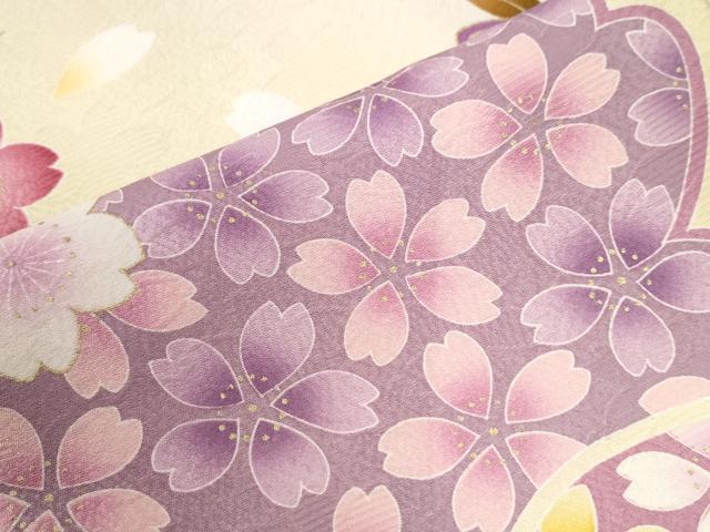 平和屋着物●豪華振袖 舞桜文 暈し染め 金彩 正絹 逸品 CABB4559yc