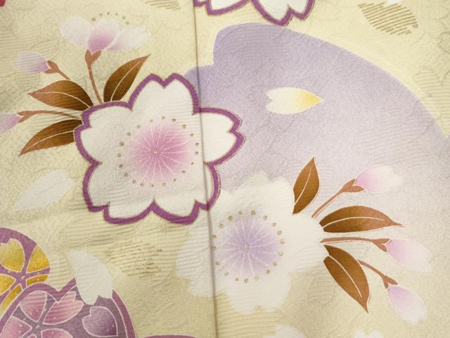 平和屋着物●豪華振袖 舞桜文 暈し染め 金彩 正絹 逸品 CABB4559yc