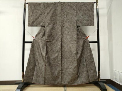 平和屋着物●本場大島紬 9マルキ 枝花文 正絹 逸品 CABB4561yc