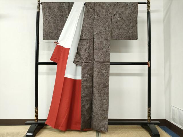 平和屋着物●本場大島紬 9マルキ 枝花文 正絹 逸品 CABB4561yc