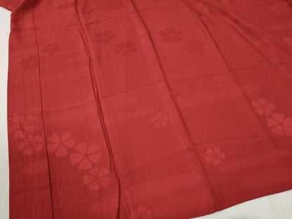 平和屋着物●長襦袢 無双仕立て エ霞舞花地紋 蘇芳色 やまと誂製 正絹 逸品 CABB4567yc