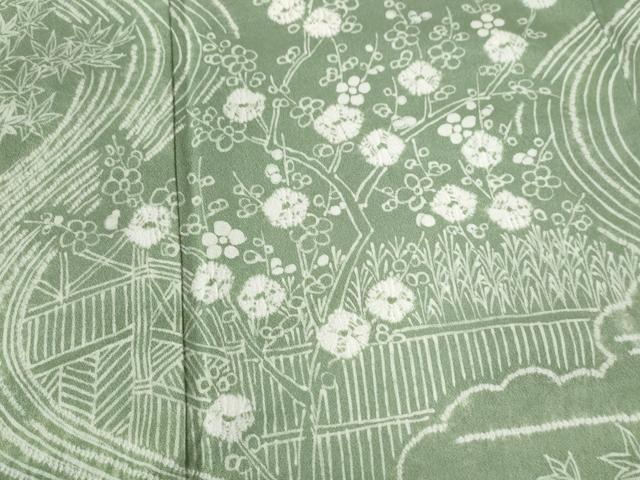 平和屋着物○創業460年・千總 訪問着 絞り 流水雲取り風景
