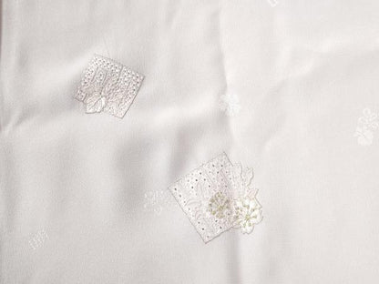 平和屋着物●中国三大刺繍　スワトウ刺繍　長襦袢　無双仕立て　源氏香花蝶文　淡紅藤色　金糸　正絹　逸品　CABB4570yc
