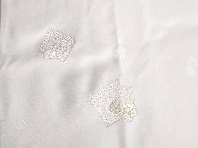 平和屋着物●中国三大刺繍　スワトウ刺繍　長襦袢　無双仕立て　源氏香花蝶文　淡紅藤色　金糸　正絹　逸品　CABB4570yc