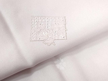 平和屋着物●中国三大刺繍　スワトウ刺繍　長襦袢　無双仕立て　源氏香花蝶文　淡紅藤色　金糸　正絹　逸品　CABB4570yc