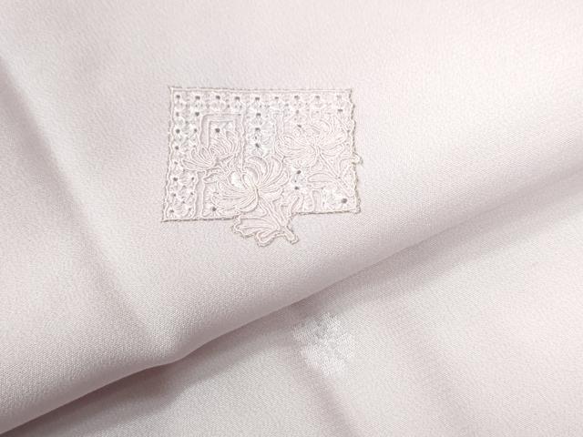 平和屋着物●中国三大刺繍　スワトウ刺繍　長襦袢　無双仕立て　源氏香花蝶文　淡紅藤色　金糸　正絹　逸品　CABB4570yc