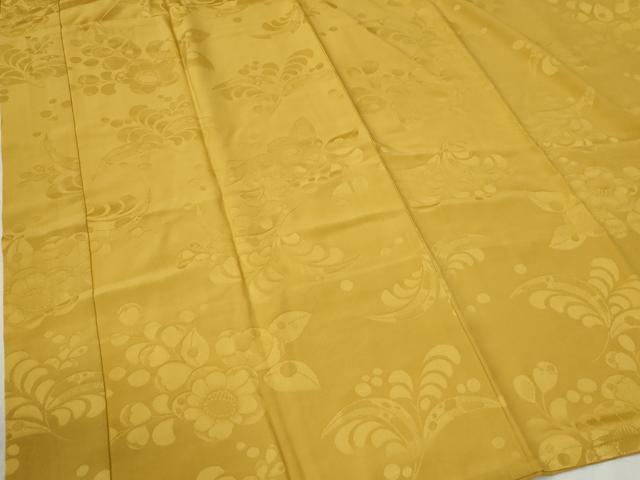 平和屋着物●長襦袢 袷 辻が花地紋 鬱金色 半衿刺繍 正絹 逸品 CABB4573yc