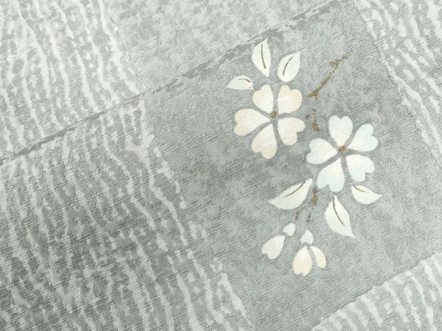 平和屋着物●上質な小紋　市松舞花文　金彩　正絹　逸品　CABB4576yc 平和屋着物○上質な小紋 市松舞花文 金彩 正絹 逸品 CABB4576yc