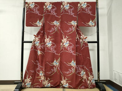 平和屋着物●世界的ファッションデザイナー　山本寛斎　kansaiブランド　小紋　カトレア　洗える着物　CABB4581yc