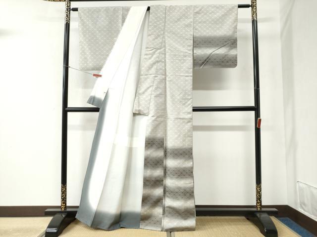 平和屋着物●訪問着　花織　紬地　変わり市松文　正絹　逸品　CABB4582yc 平和屋着物○訪問着 花織 紬地 変わり市松文 正絹 逸品 CABB4582ycの