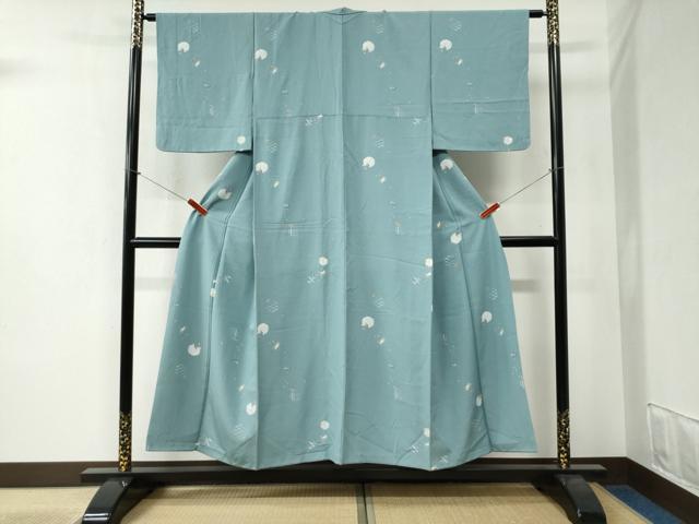平和屋着物●上質な小紋　兎　雪輪吉祥花文　正絹　逸品　CABB4583yc