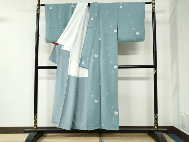 平和屋着物●上質な小紋　兎　雪輪吉祥花文　正絹　逸品　CABB4583yc