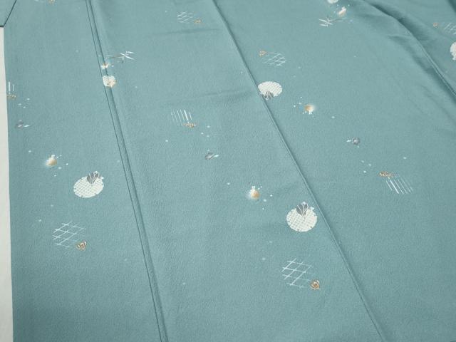 平和屋着物●上質な小紋　兎　雪輪吉祥花文　正絹　逸品　CABB4583yc