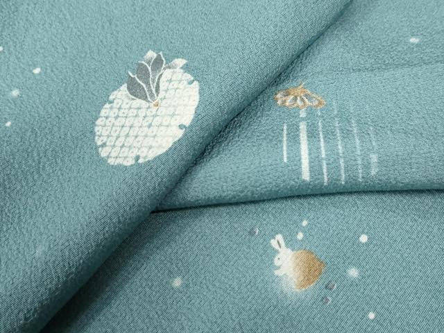平和屋着物●上質な小紋　兎　雪輪吉祥花文　正絹　逸品　CABB4583yc