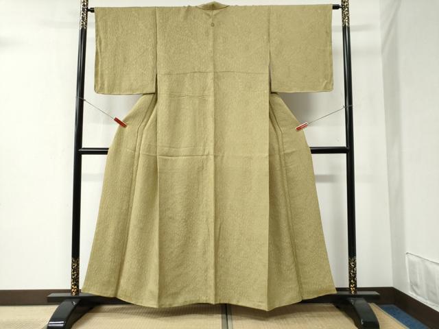 平和屋着物●上質な色無地　辻が花地紋　木蘭色　正絹　逸品　未使用　CABB4585yc